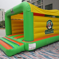 green inflatable bounce houseGB494