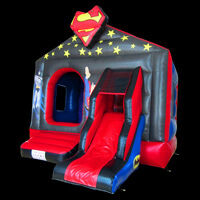 Superman bouncy castle with slide