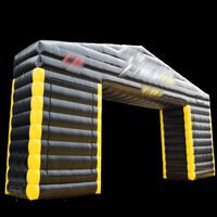 Inflatable black rectangular arches