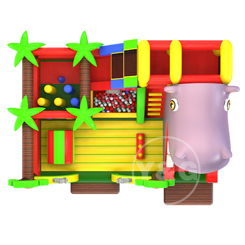 Funny Hippo jumping castle with slide03