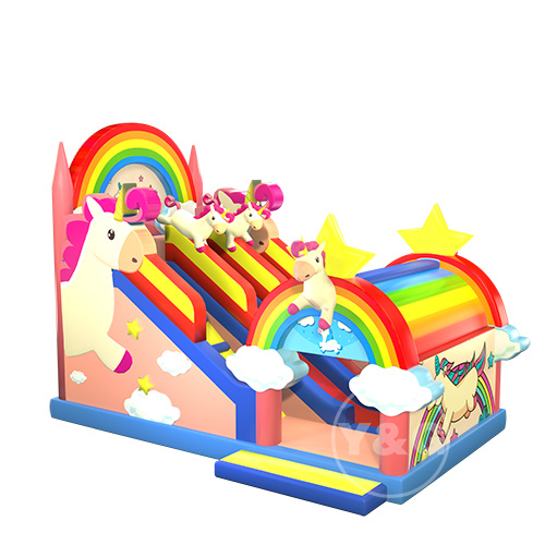 Pink unicorn inflatable slideYGS57