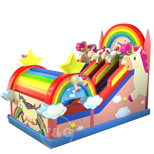 Pink unicorn inflatable slideYGS57