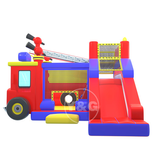 Fire Truck Bounce House Slide Combo01