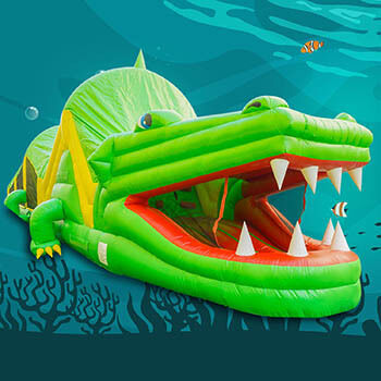 Crocodile obstacle course moon bounce