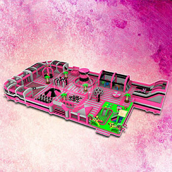 Rose Pink Memory Inflatable Trampoline Park