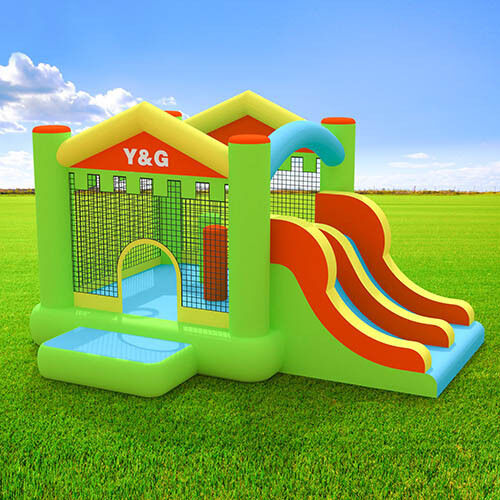 Small bouncy castle with double slide