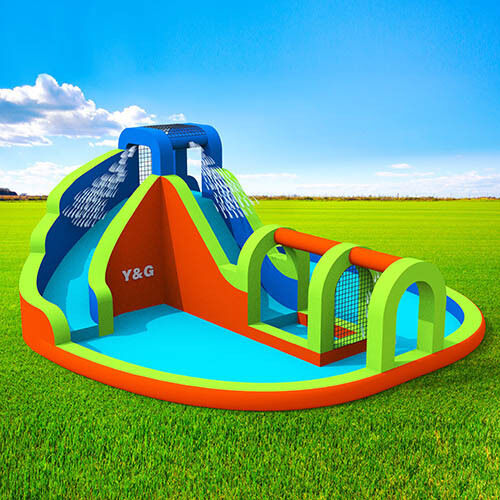 Huge inflatable waterslide splash pool