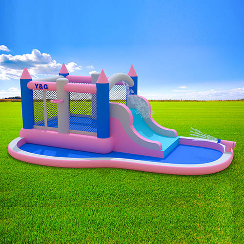 Pink waterpark combo slide for kids