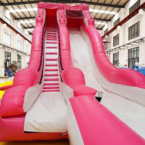Hot sale pink inflatable water slide