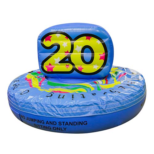 fun inflatable blue stool