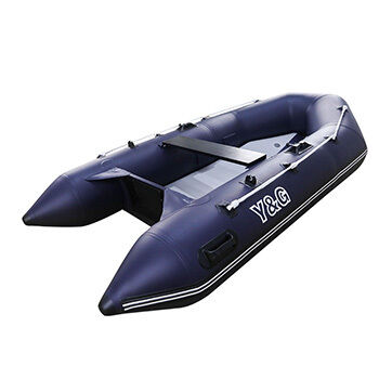 Inflatable royal blue boat