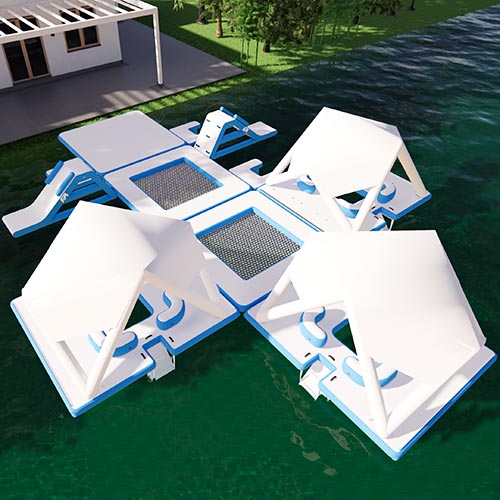 inflatable floating platform with tent