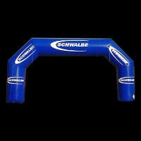 Navy blue inflatable arch