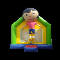 bounce house with slide and blower