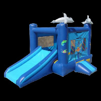 bounce house with slide and blower