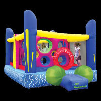 bounce house with ball pit and slide