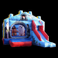 bounce house with slide and blower