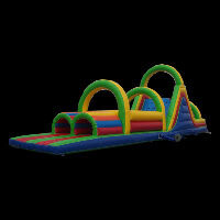 Inflatable obstacle courses with bouncer