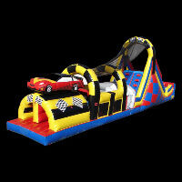 crazy car race inflatable obstacle