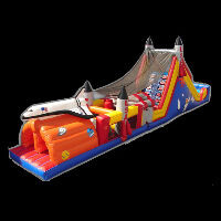 two tunnels inflatable course