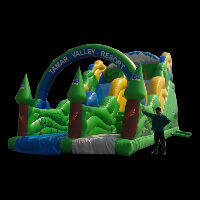 Backyard inflatable water slides