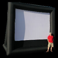 Outdoors inflatable screen