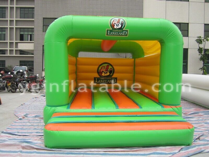 Green Commercial Bounce House With SlideGB494