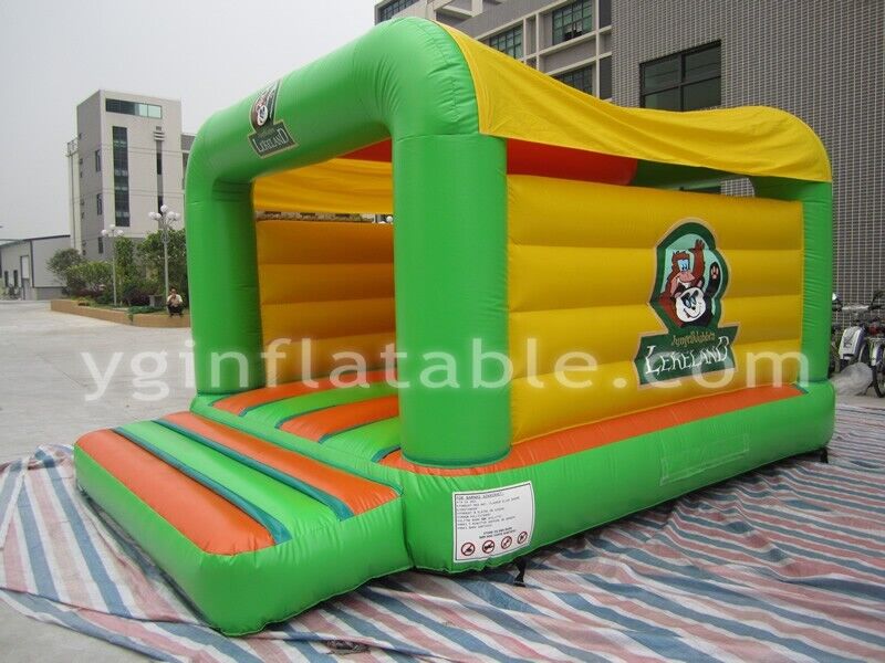 Green Commercial Bounce House With SlideGB494