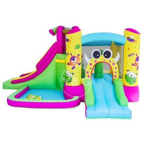 Inflatable space with obstacle and slide1851