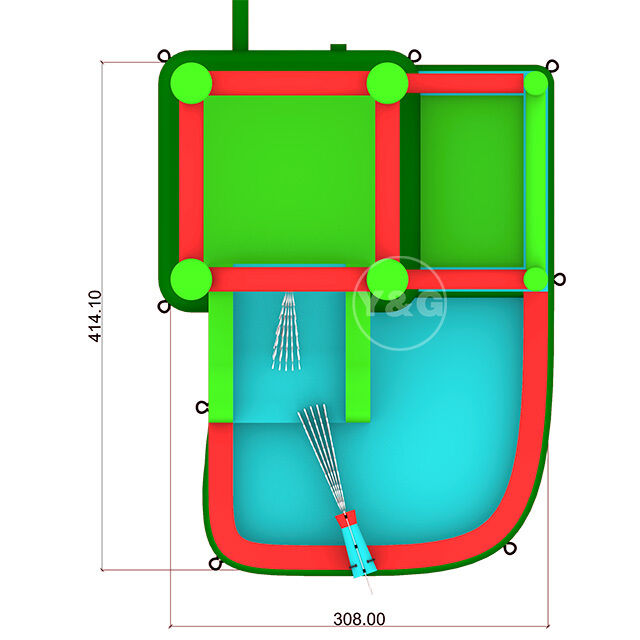 Bouncy house combo slide and poolY21-S17