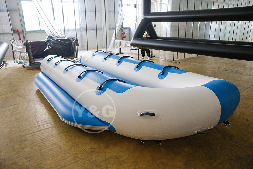 Inflatable ten seat blue banana boat04